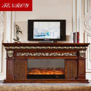 European-st<x>yle luxury TV Carbinet Dark Brown fireplaces