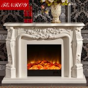 Ivory White European Carving Fireplace