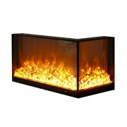 Multi-color flame effect three-sided 3d fireplace core
