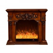 American solid wood carved Roman pillar fireplace