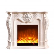 Carved simulation fire heating electric fireplace